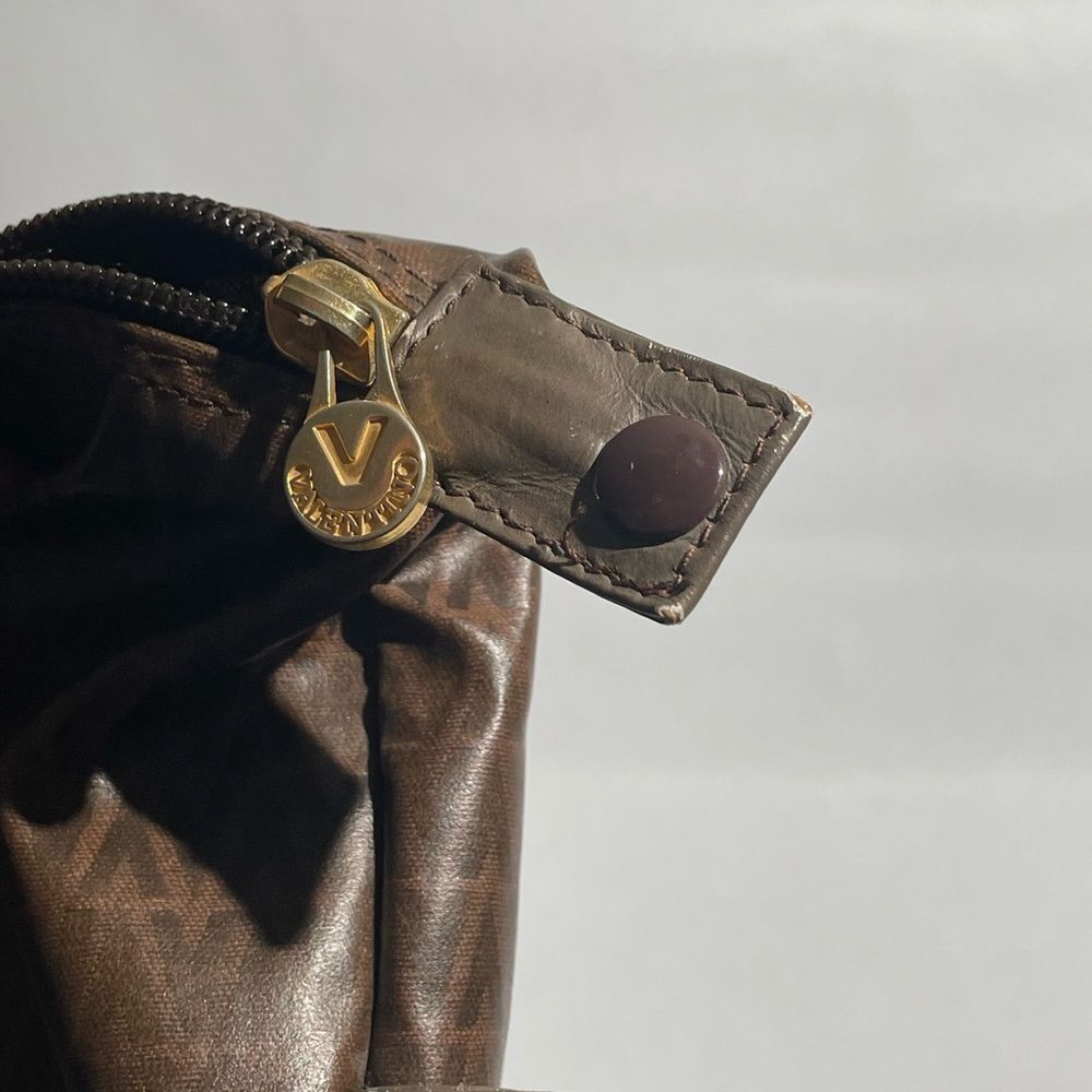 Mario Valentino Travel Boston Bag PVC Leather Brown - Picture 12 of 14